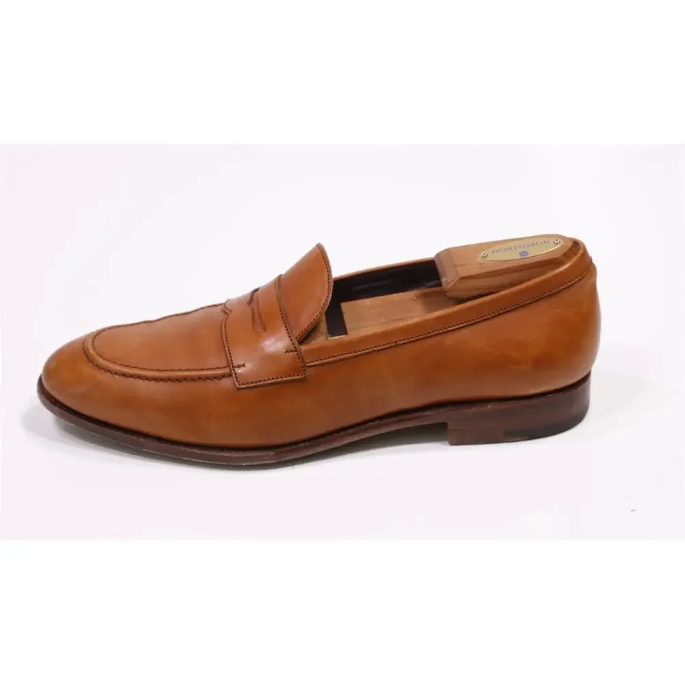 Carmina 80191 Honey Brown Penny Calf Leather Loafers Men's UK 8 - US 8.5